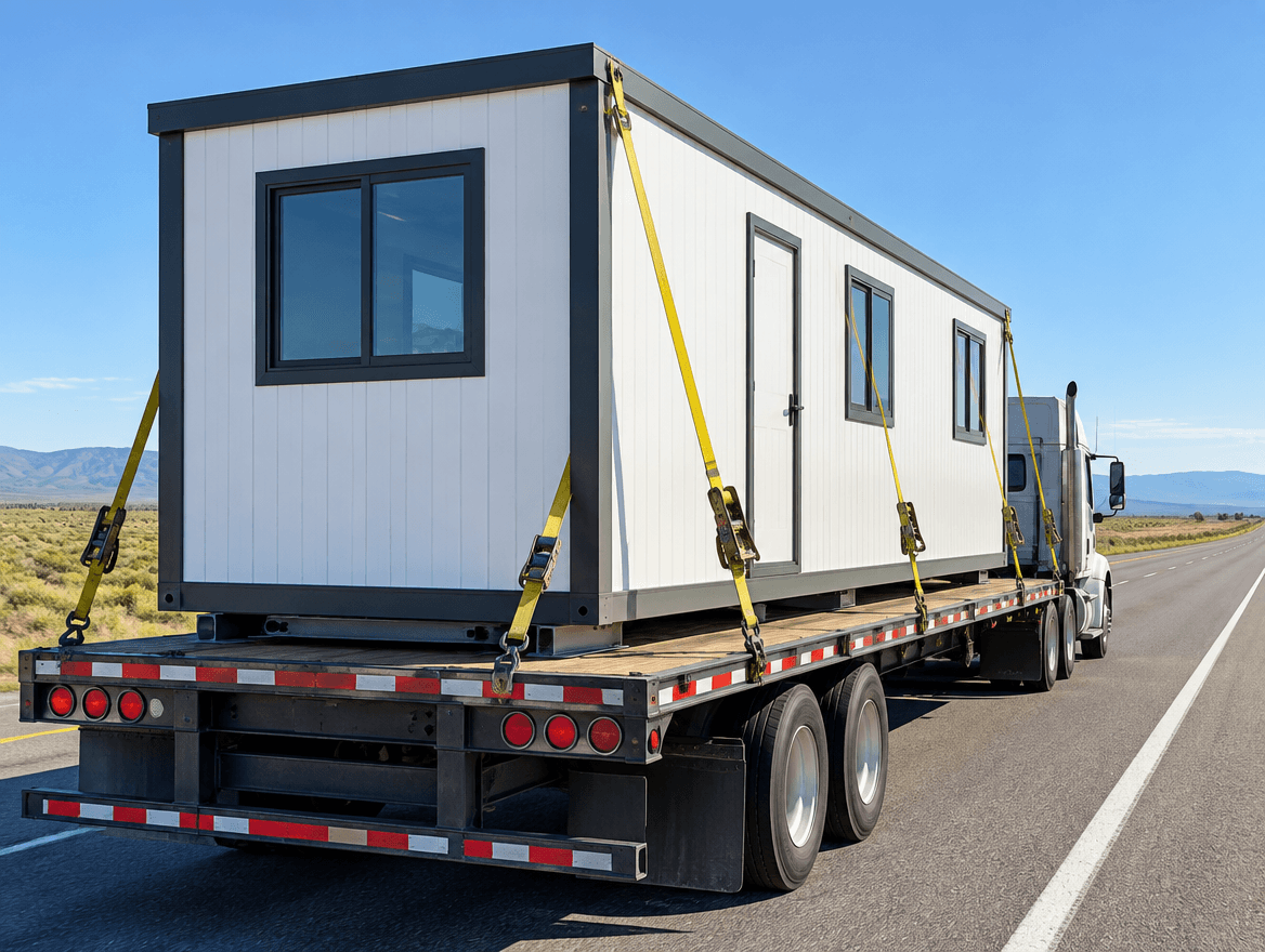 Modular units being delivered, installed and fitted out on site
