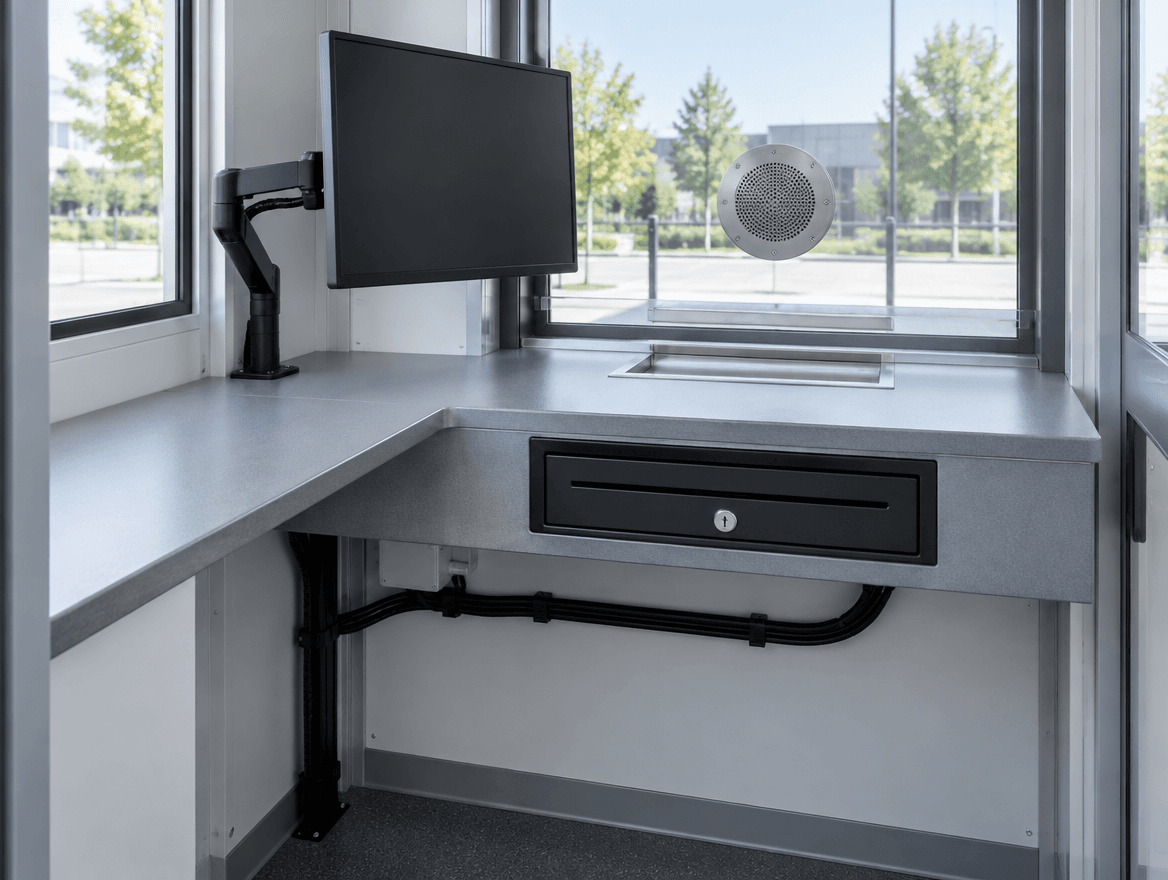 Modular ticket and utility kiosk — construction detail